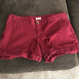 Maroon colored shorts